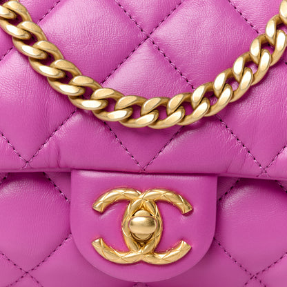 Chanel Lambskin Quilted Small Pillow Crush Flap Purple 9 of 11