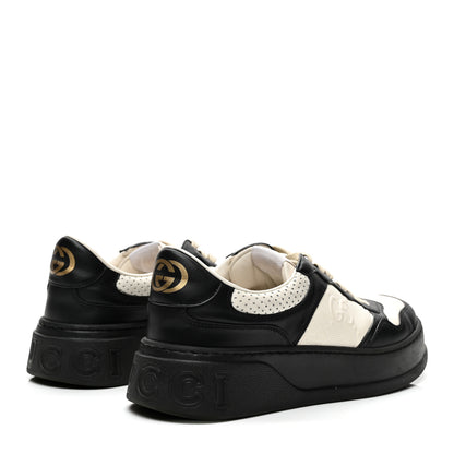 Gucci Calfskin GG Tennis Embossed Perforated Mens Interlocking G 55mm Sneakers 8.5 Black White 4 of 10