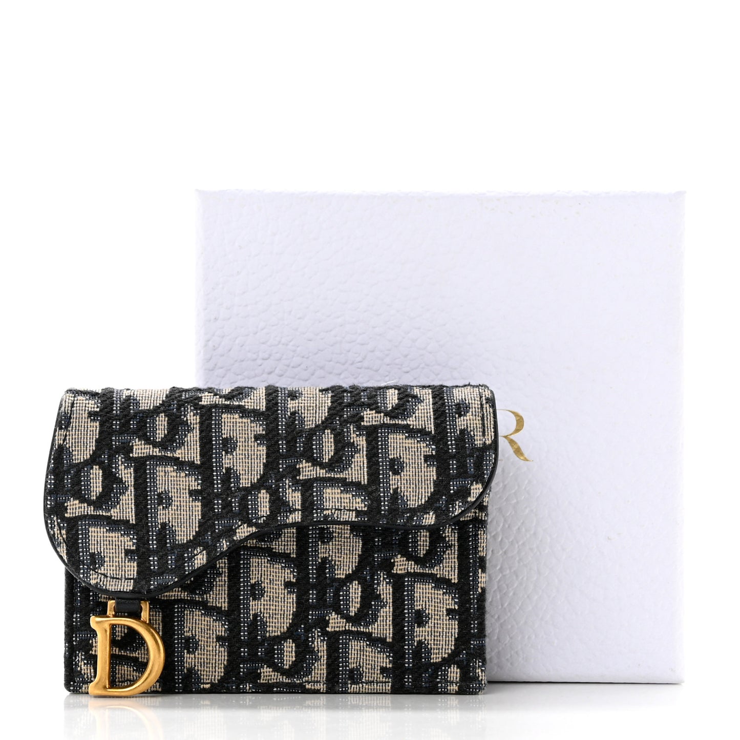 Oblique Saddle Card Holder Blue