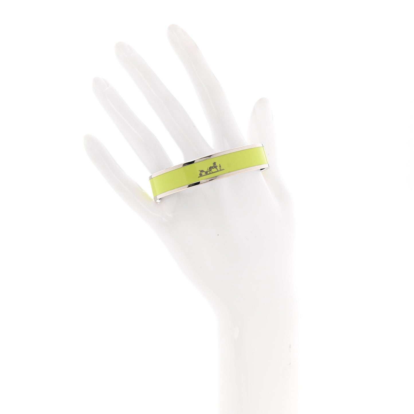 Enamel Printed Medium Caleche Bracelet 62 Lime