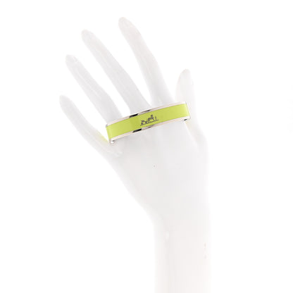 Hermes Enamel Printed Medium Caleche Bracelet 62 Lime 2 of 6