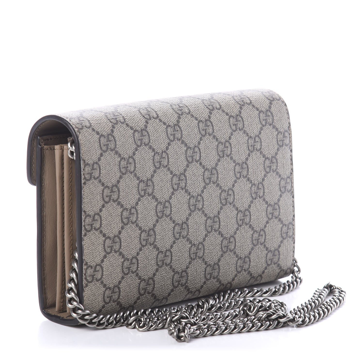 Gucci GG Supreme Monogram Mini Dionysus Chain Wallet Beige Taupe 2 of 8