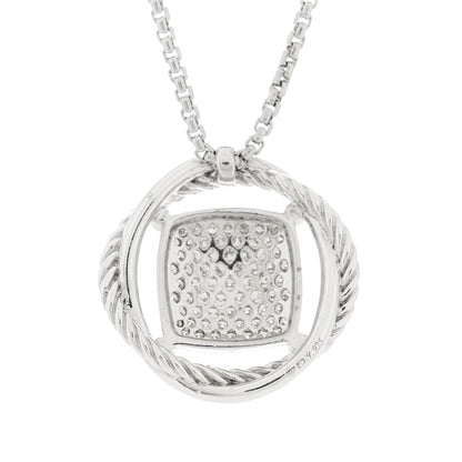 David Yurman Sterling Silver Diamond 25mm Infinity Pendant Necklace 5 of 5