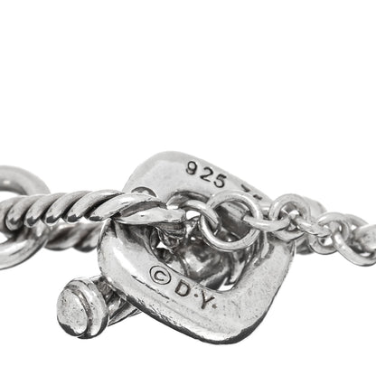 David Yurman Sterling Silver 18K Yellow Gold Cable Heart Charm Bracelet 3 of 3