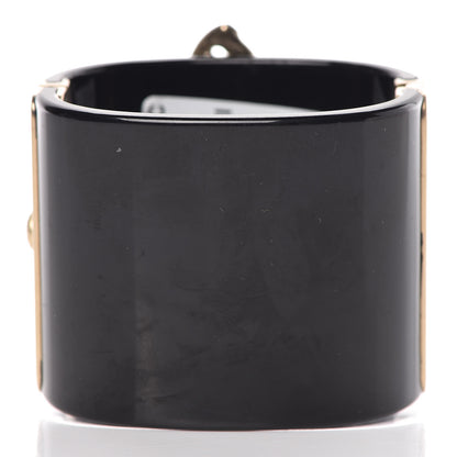 Chanel Resin Crystal Pearl Cuff Black 3 of 5