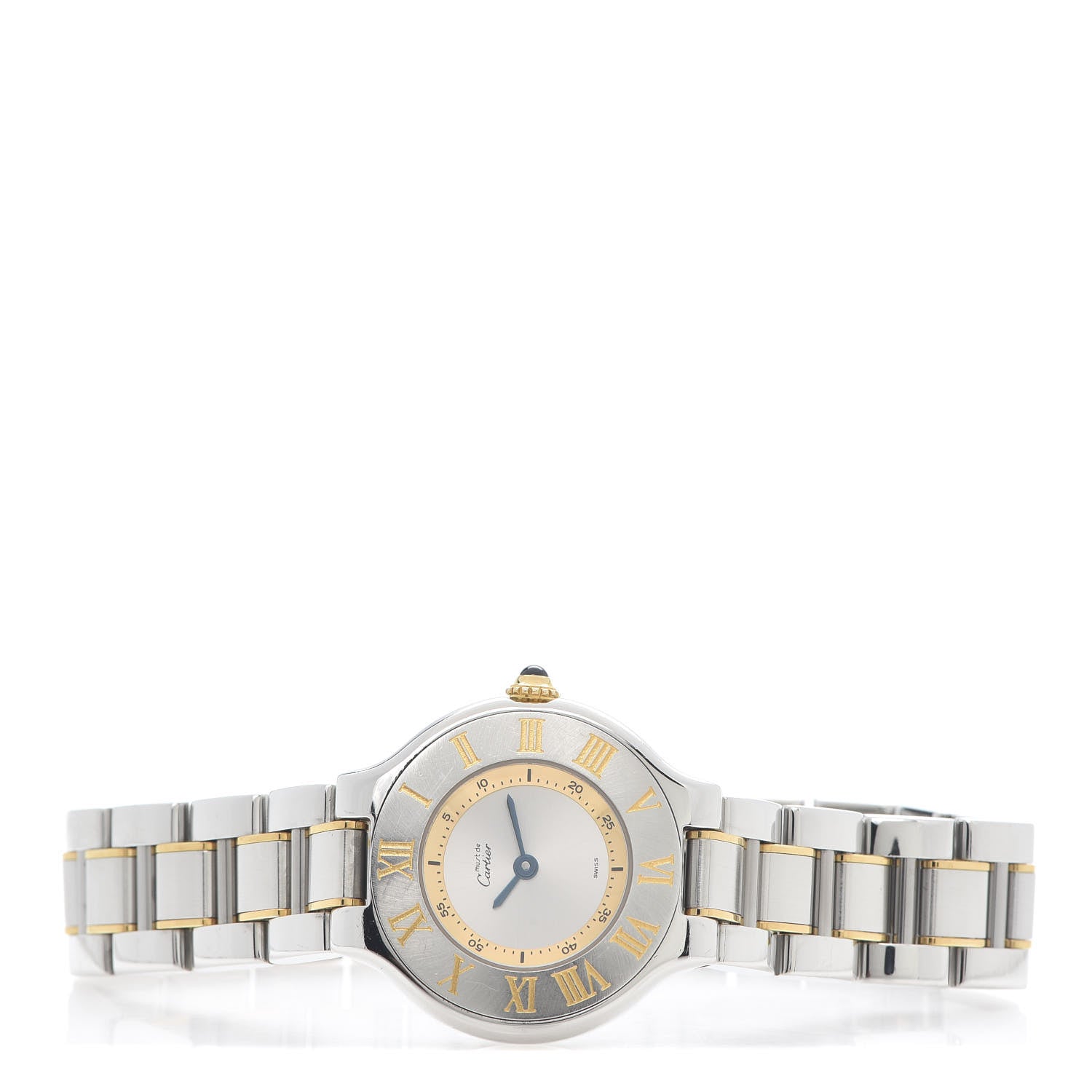 Cartier Stainless Steel 18K Yellow Gold 28mm Must De 21 Quartz Watch 3 of 5