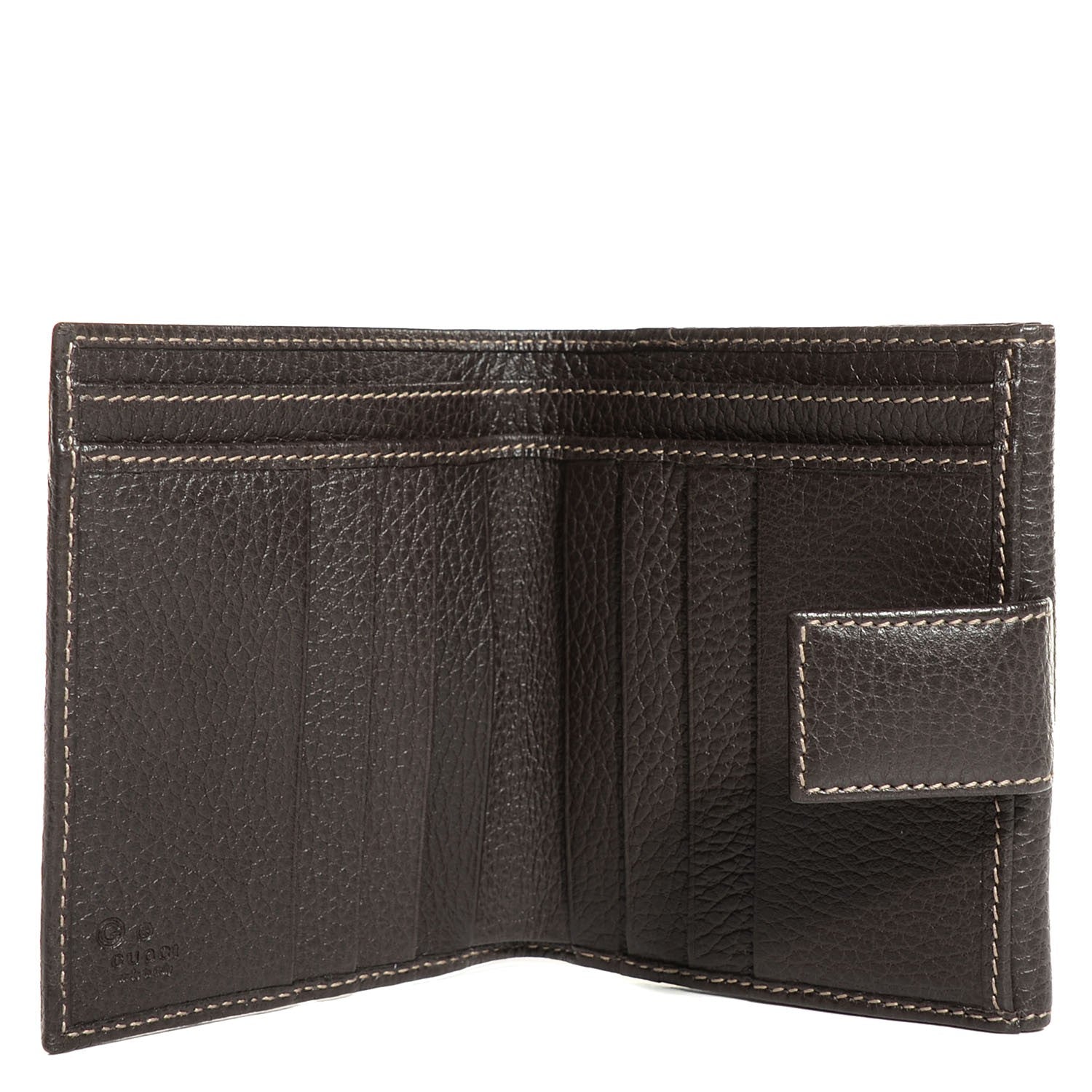 Gucci Crystal Monogram French Flap Wallet Dark Brown 6 of 9
