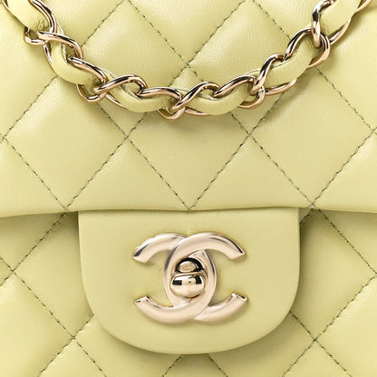 Chanel Lambskin Quilted Mini Rectangular Flap Light Green 9 of 12