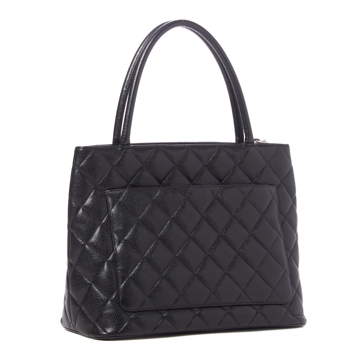 Caviar Quilted Medallion Tote Black