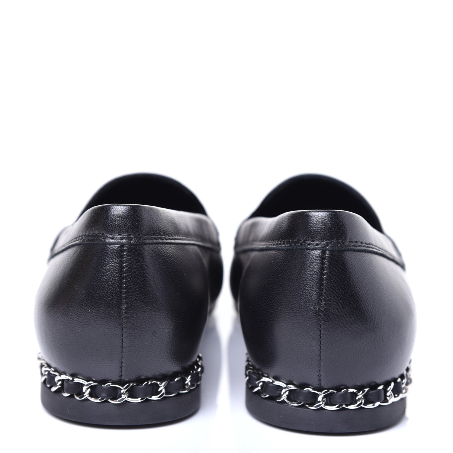 Chanel Calfskin CC Chain Mocassin Loafers 38.5 Black 7 of 11