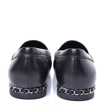 Chanel Calfskin CC Chain Mocassin Loafers 38.5 Black 7 of 11