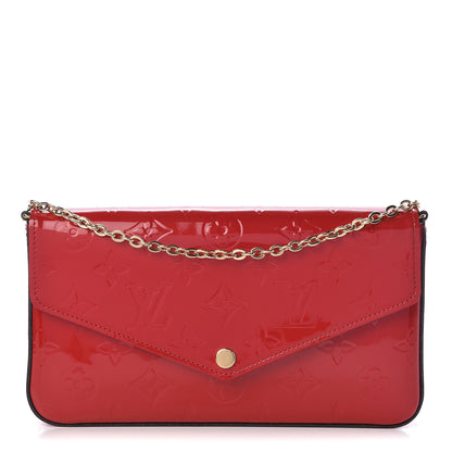 Louis Vuitton Vernis Felicie Pochette Chain Wallet Cherry 1 of 11