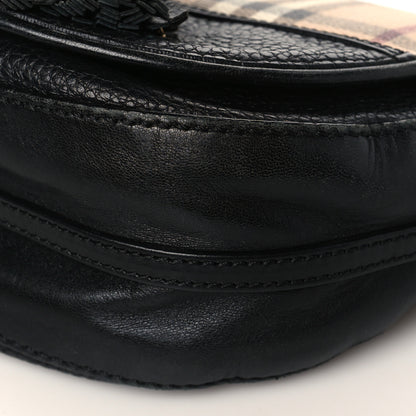 Burberry Haymarket Check Maydown Crossbody Bag Black 8 of 9