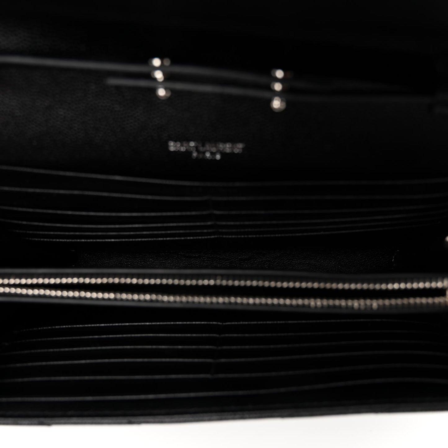 Grain De Poudre Matelasse Chevron Monogram Chain Wallet Black