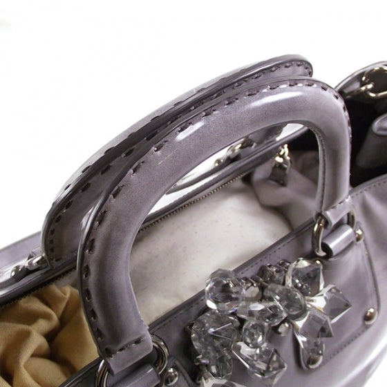 Prada Spazzolato Crystal Tote Grey 6 of 11