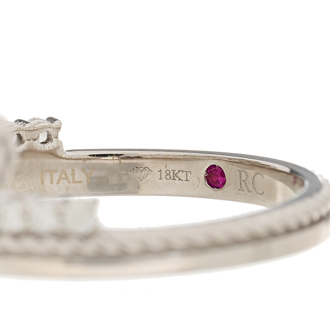 18K White Gold Diamond Disney Cinderella Tiara Ring 53 6.5