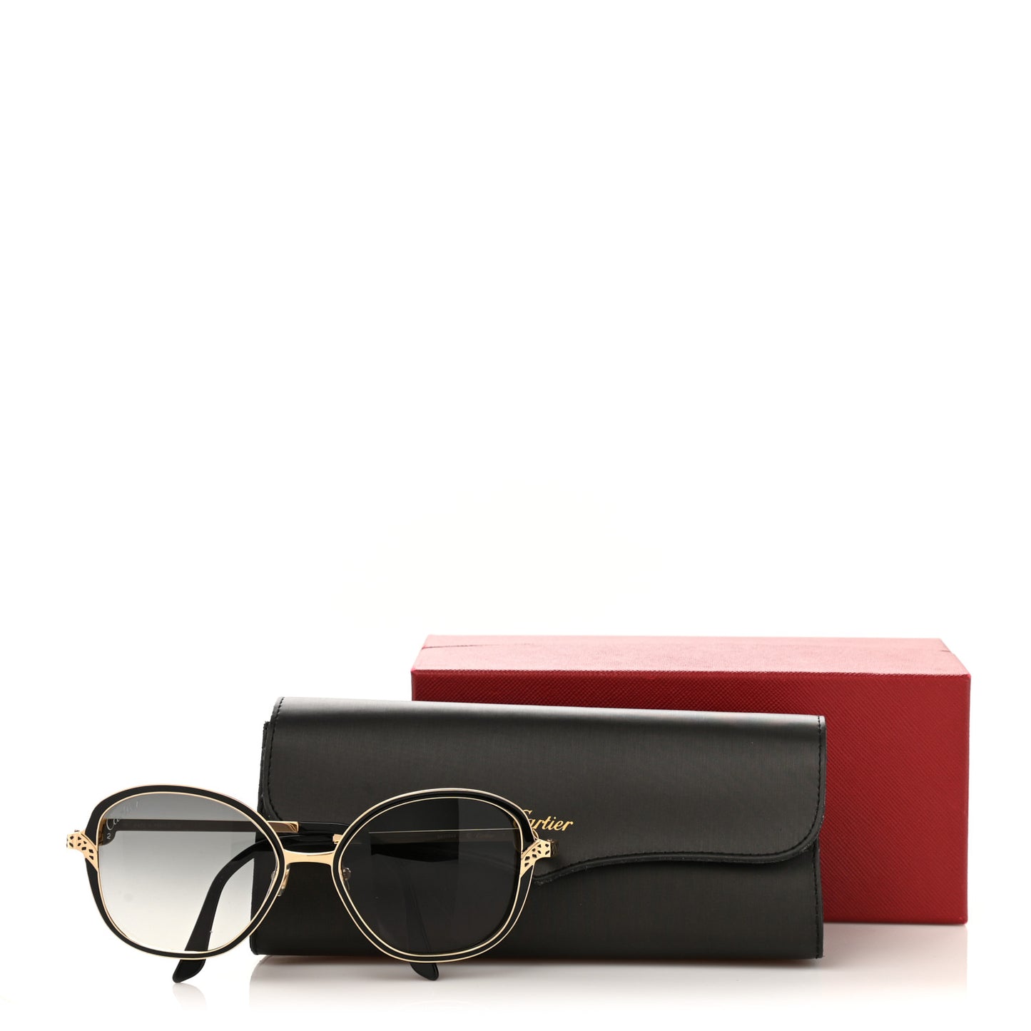 Panthere De Cartier Sunglasses Gold Black
