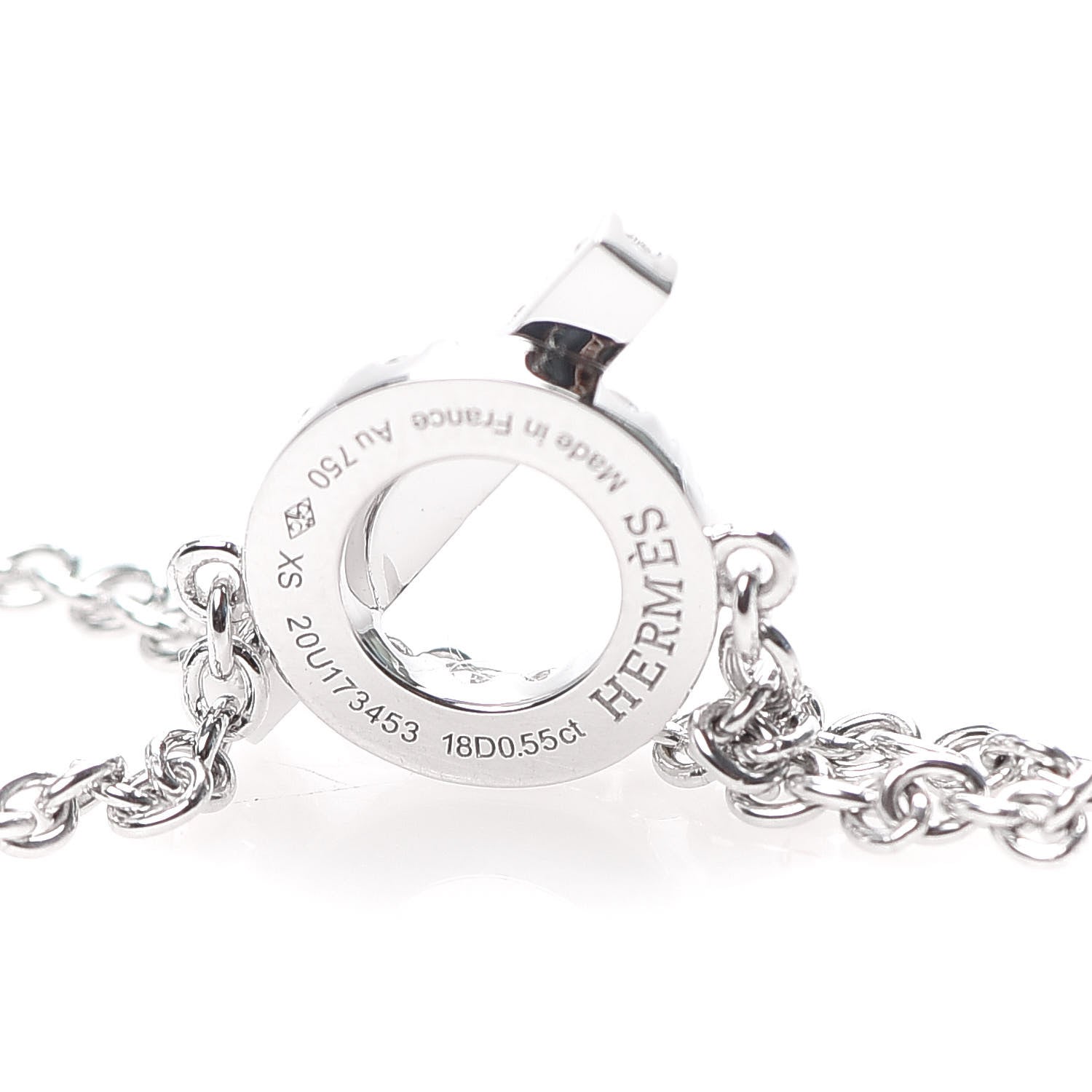 Hermes 18K White Gold Diamond Finesse Bracelet XS 4 of 5