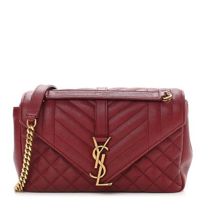Saint Laurent Sheepskin Tri-Quilt Monogram Medium Soft Envelope Bag Red 1 of 9