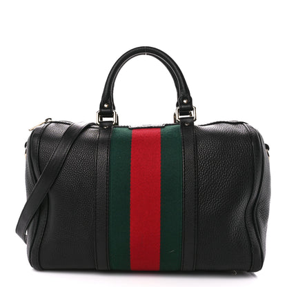 Gucci Calfskin Vintage Web Medium Boston Black 1 of 12