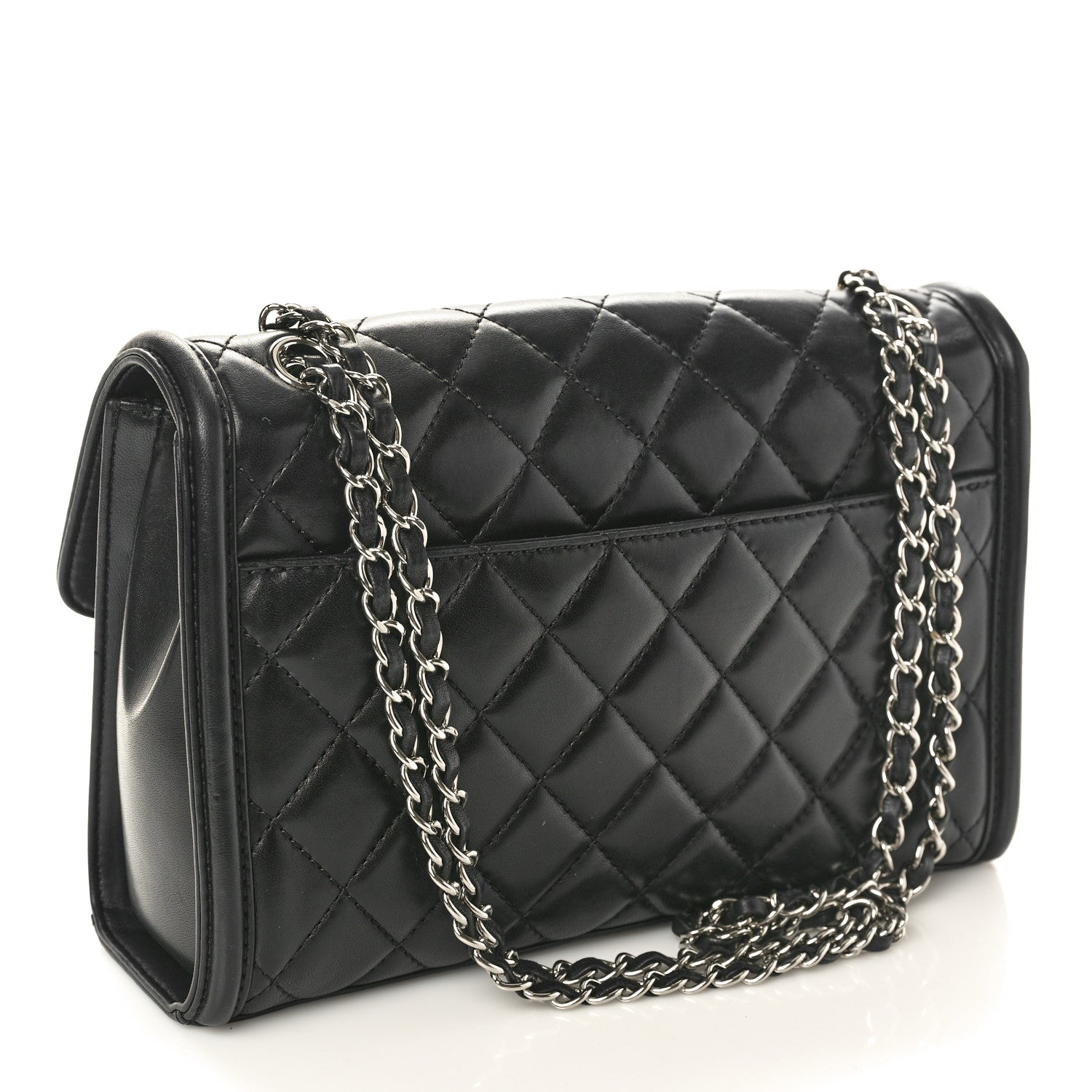 Chanel Lambskin Quilted Large Geometric Flap Black 2 of 10