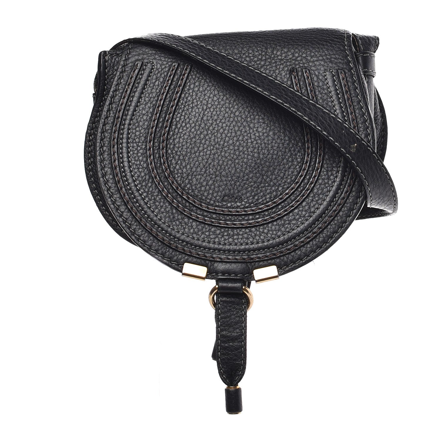 Chloe Calfskin Mini Marcie Round Crossbody Bag Black 1 of 19