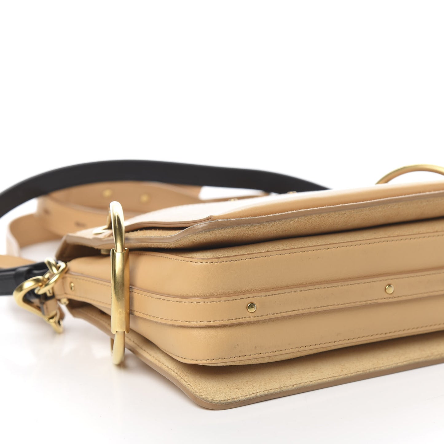 Calfskin Suede Small Roy Bag Bleached Brown