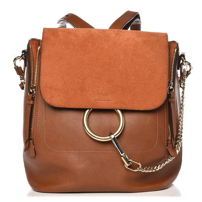Chloe Suede Calfskin Medium Faye Backpack Tobacco 1 of 9