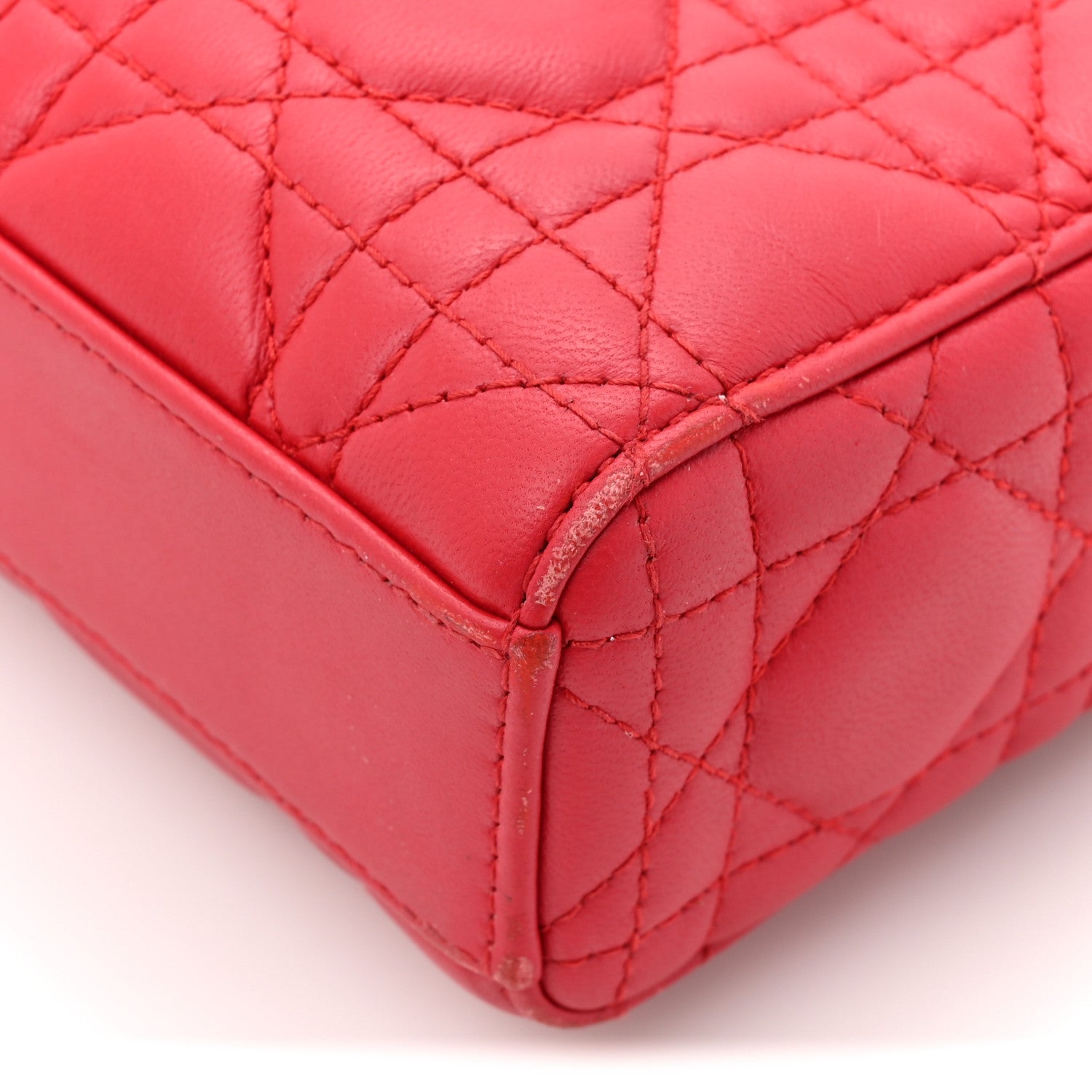 Christian Dior Lambskin Cannage Medium Lady D-Joy Red 20 of 21