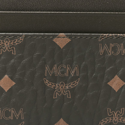 MCM Calfskin Nylon Reflective Mini Card Case Green 7 of 7