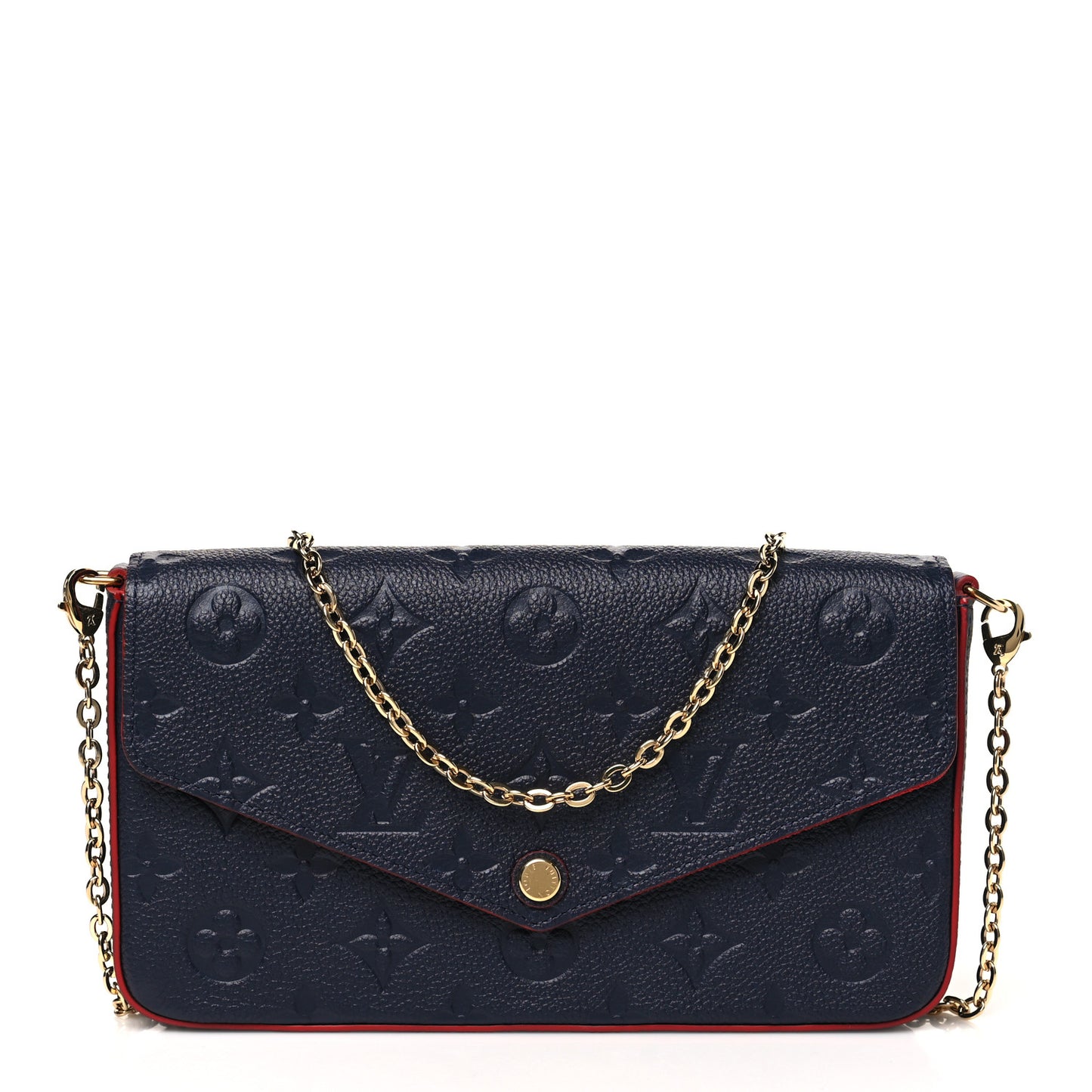 Empreinte Pochette Felicie Chain Wallet Marine Rouge