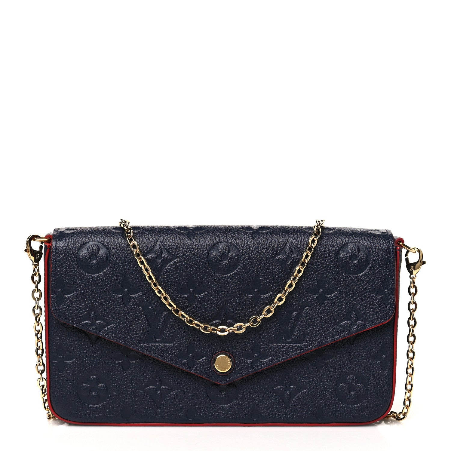 Louis Vuitton Empreinte Pochette Felicie Chain Wallet Marine Rouge 1 of 10