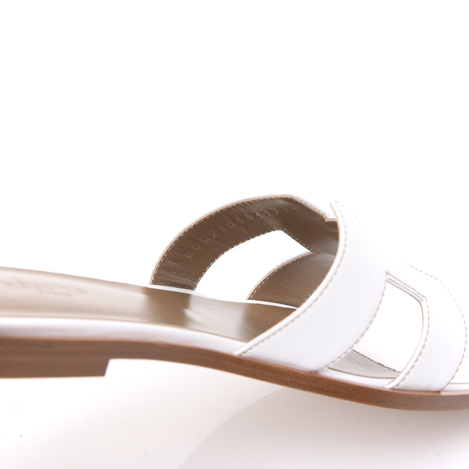 Hermes Box Calfskin Oran Sandals 37 White 8 of 9