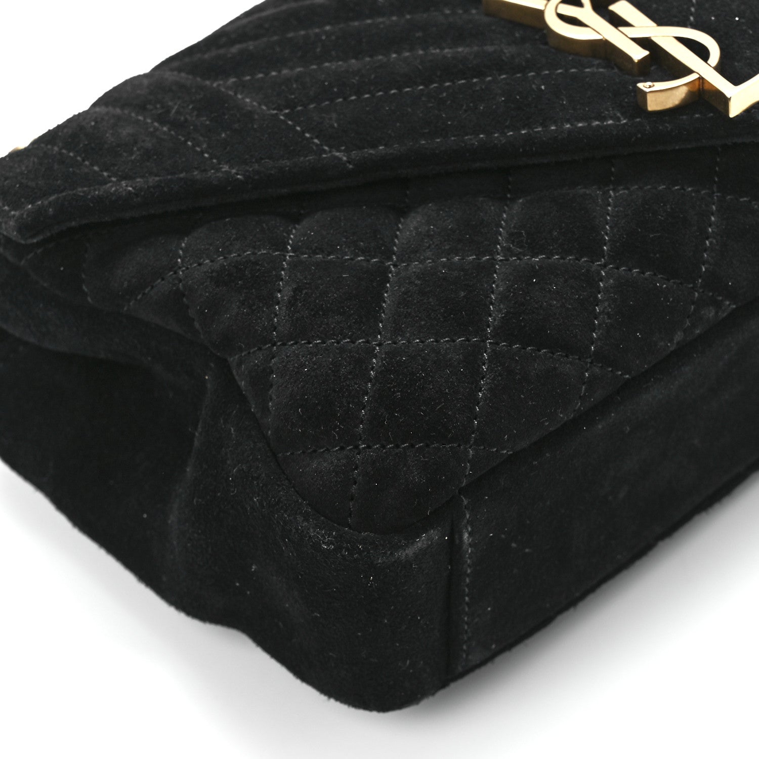 Saint Laurent Suede Tri-Quilt Monogram Medium College Bag Black 9 of 10