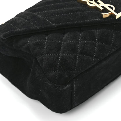 Saint Laurent Suede Tri-Quilt Monogram Medium College Bag Black 9 of 10