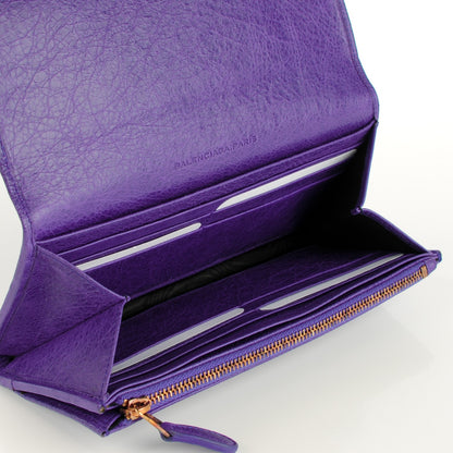 Balenciaga Agneau Giant 12 Rose Gold Hardware Money Wallet Bleu Lavande 5 of 7