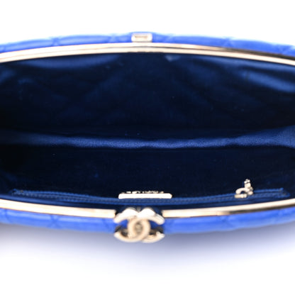 Chanel Lambskin Quilted Timeless Clutch Blue 5 of 15