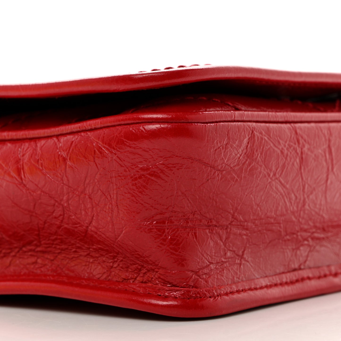Crinkled Calfskin Matelasse Monogram Niki Chain Wallet Rouge Eros