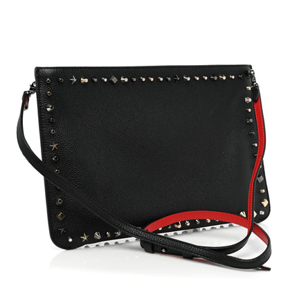 Christian Louboutin Calfskin Empire Trashmix Spike Loubiclutch Clutch Black 3 of 13