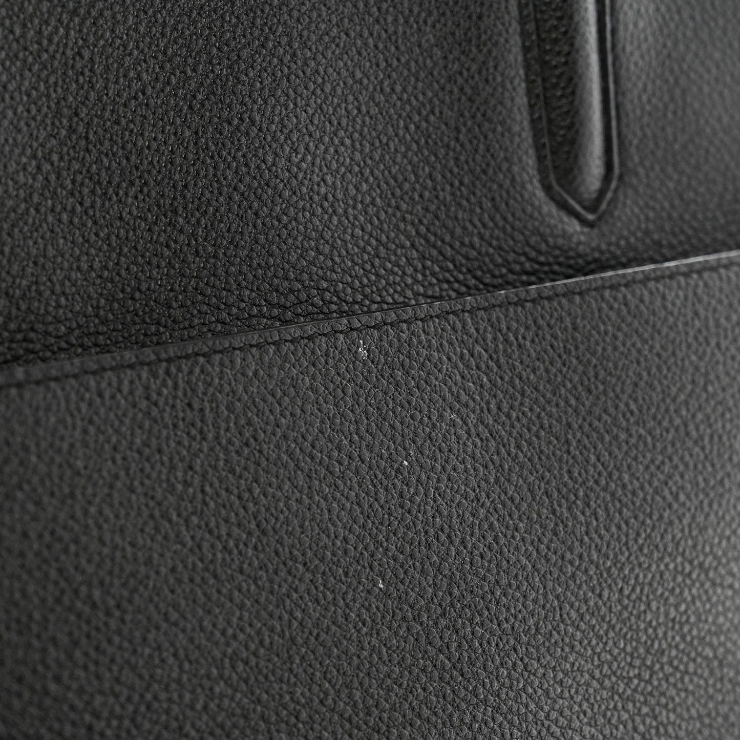 Grained Calfskin Small Cabas Rive Gauche Black