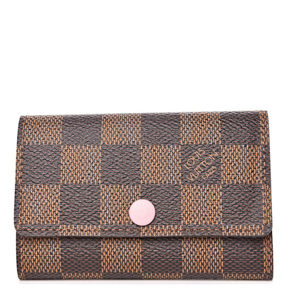 Louis Vuitton Damier Ebene Multicles 6 Key Holder Rose Ballerine 1 of 8