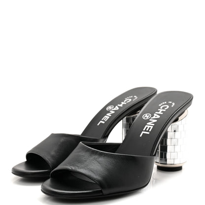 Chanel Lambskin Mirror Mules 35.5 Black 3 of 10