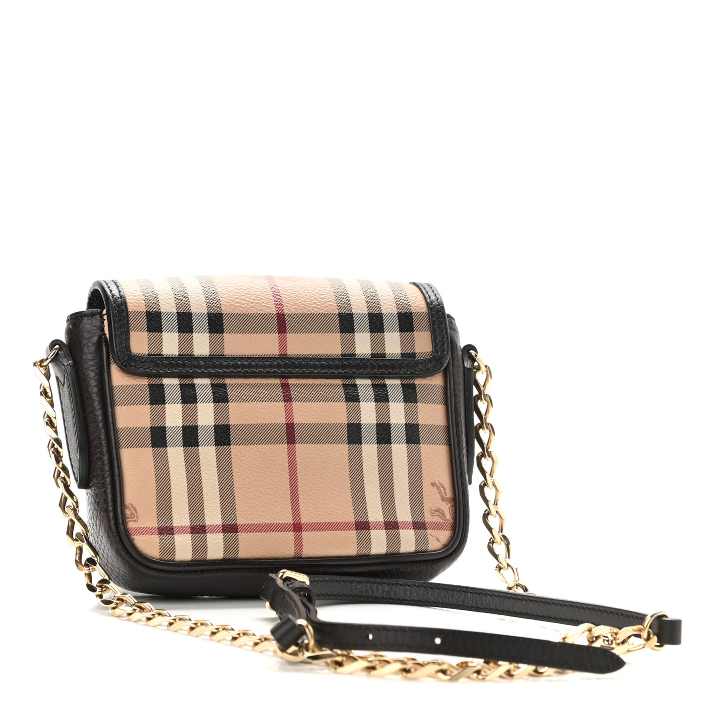 Haymarket Check Mini Tassel Crossbody Bag Chocolate