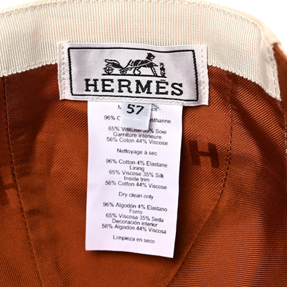 Hermes Cotton Davis H Primavera Hat 57 White Creme 7 of 7