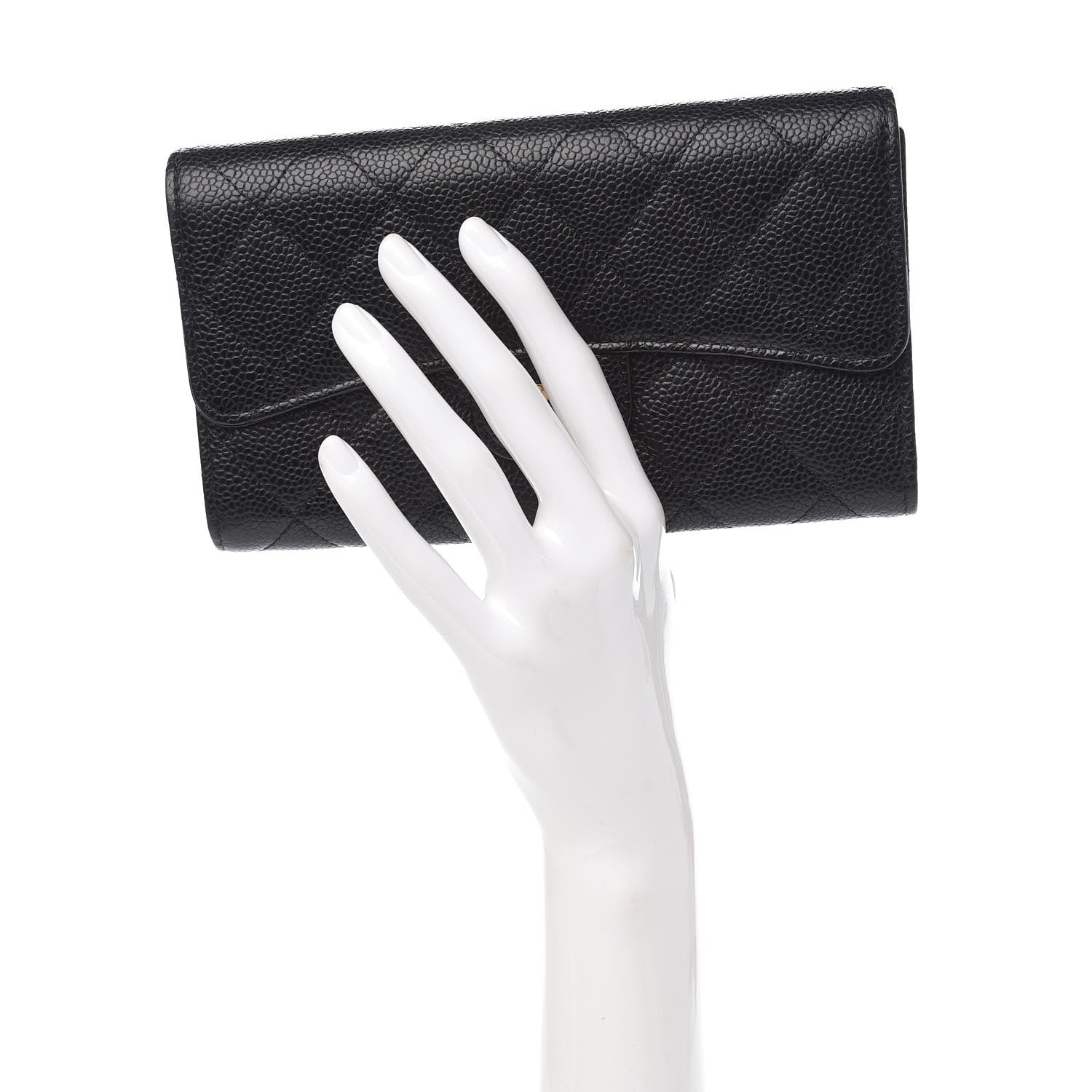 Chanel Caviar Quilted Large Flap Wallet Black 2 of 9