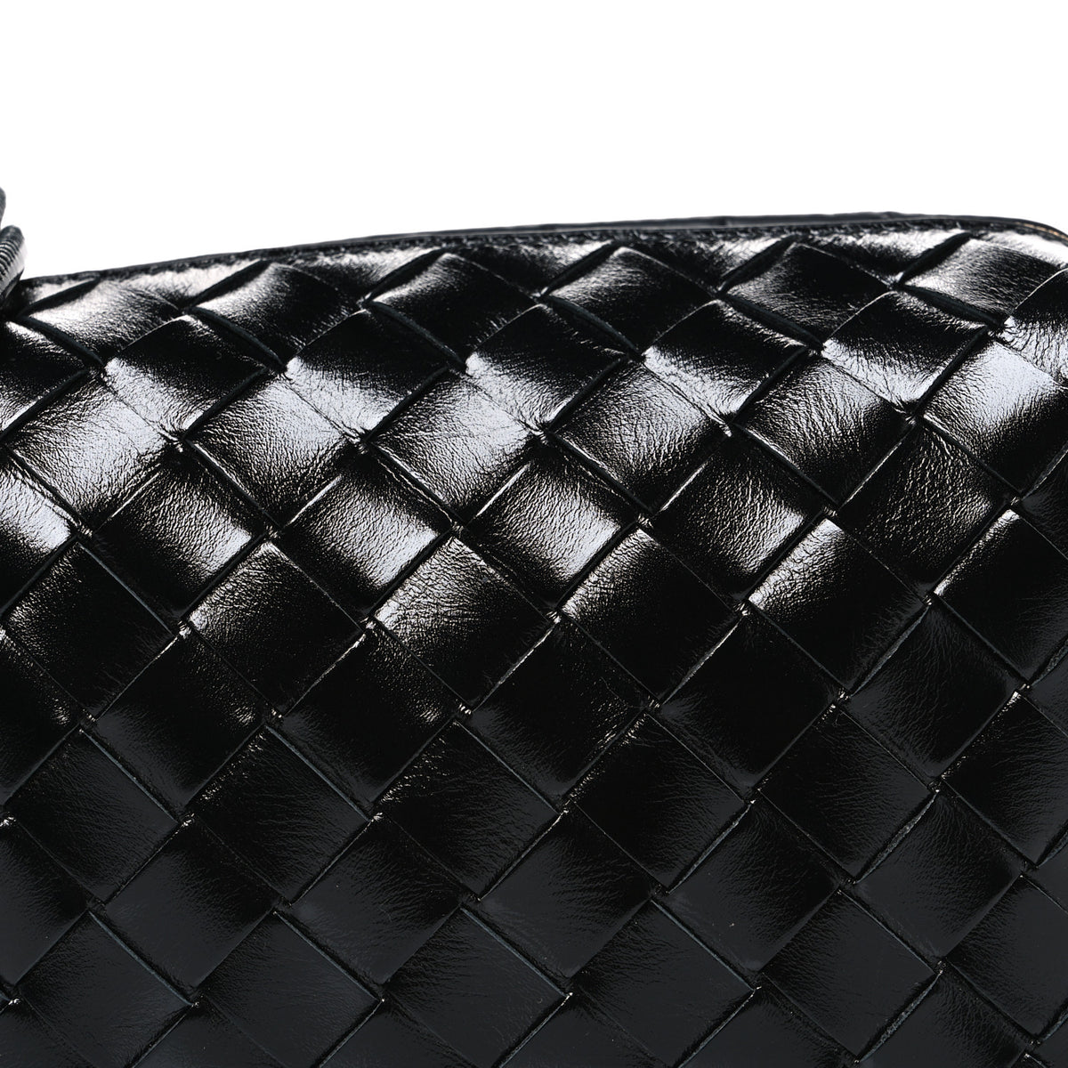 Bottega Veneta Polished Nappa Intrecciato Metallic Knot Mini Loop Camera Bag Black 7 of 9