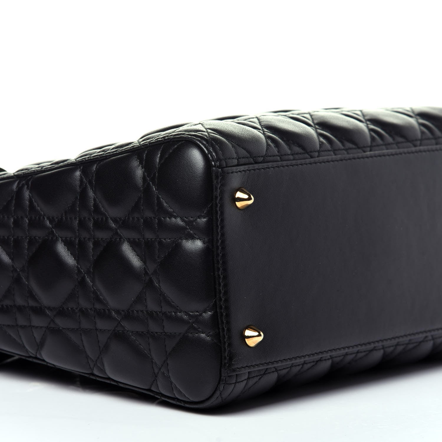Christian Dior Lambskin Cannage Medium Lady Dior Black 9 of 12