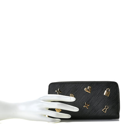 Louis Vuitton Epi Love Lock Zippy Wallet Black 2 of 10