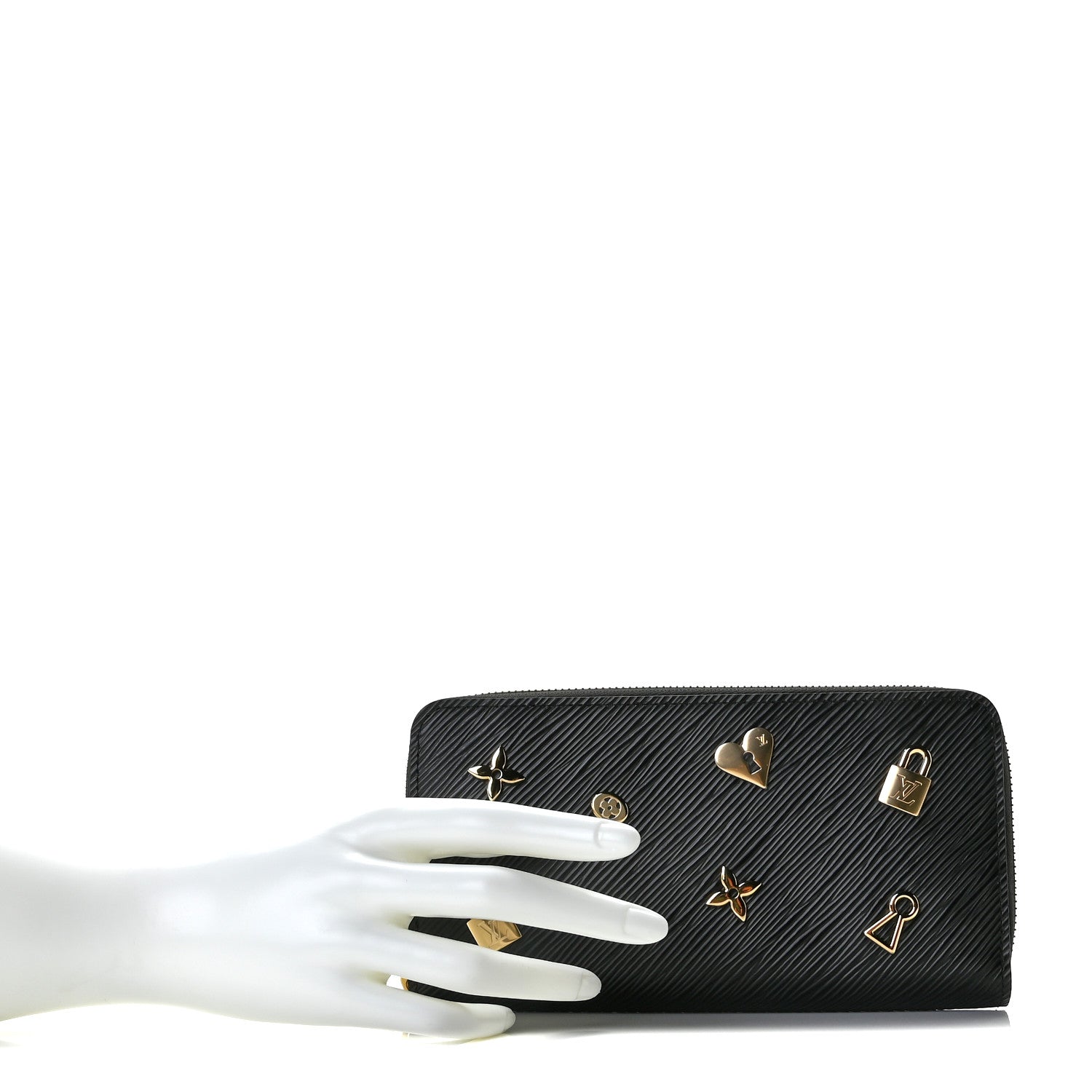 Louis Vuitton Epi Love Lock Zippy Wallet Black 2 of 10