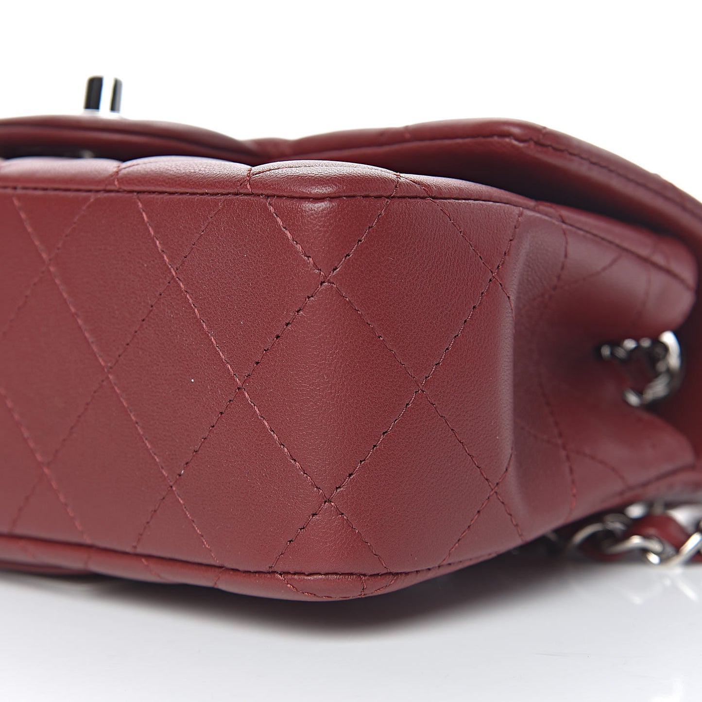 Lambskin Quilted Mini Rectangular Flap Red